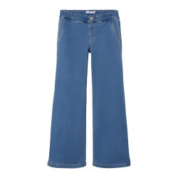 NAME IT KIDS pige - Salli Brede Jeans  - Light Blue Denim