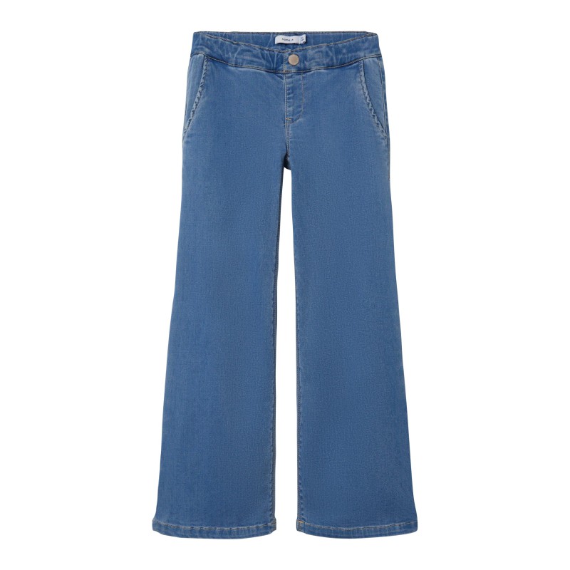 NAME IT KIDS pige - Salli Brede Jeans  - Light Blue Denim