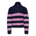 KIDS ONLY Newbella Nicoya Langærmet Zip Pullover Knt - Maritime Blue