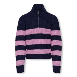 KIDS ONLY Newbella Nicoya Langærmet Zip Pullover Knt - Maritime Blue