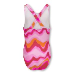 KIDS ONLY Laura Crokortærmet Back Swimsuit Acc - Pink Lady