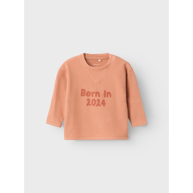 NAME IT Baby Binno L/S Waffel Strik - Cork