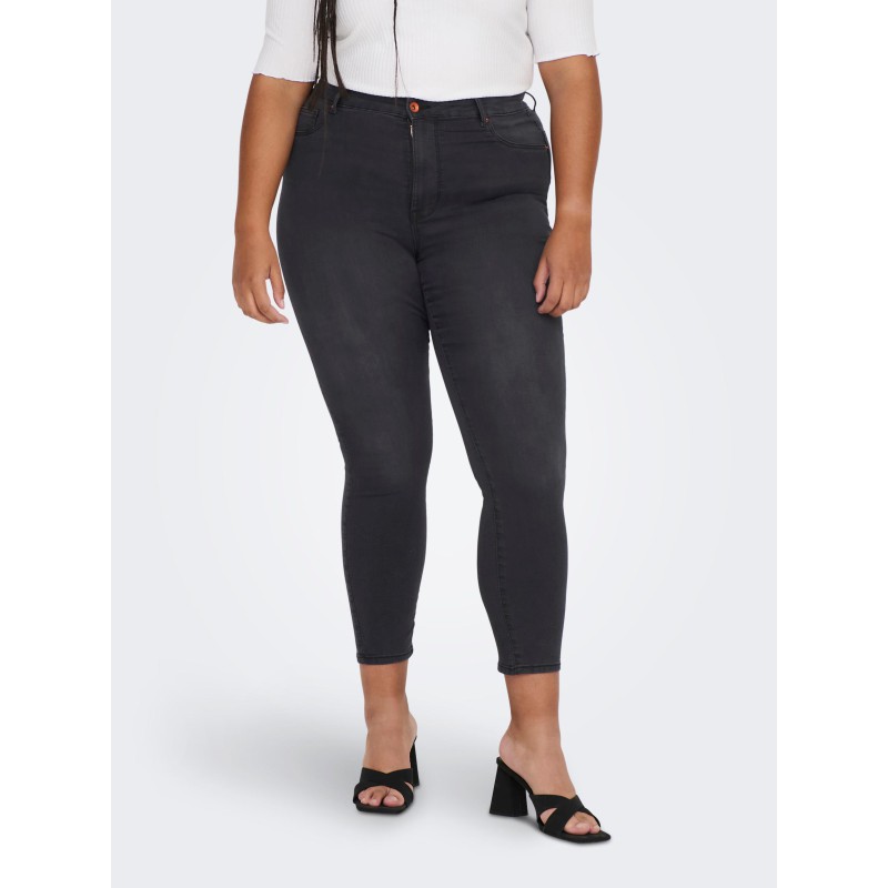 ONLY CARMAKOMA Mila-Iris Højtaljede Skinny Jeans - Washed Black