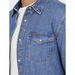 ONLY & SONS Bane Denim Skjorte - Medium Blue Denim