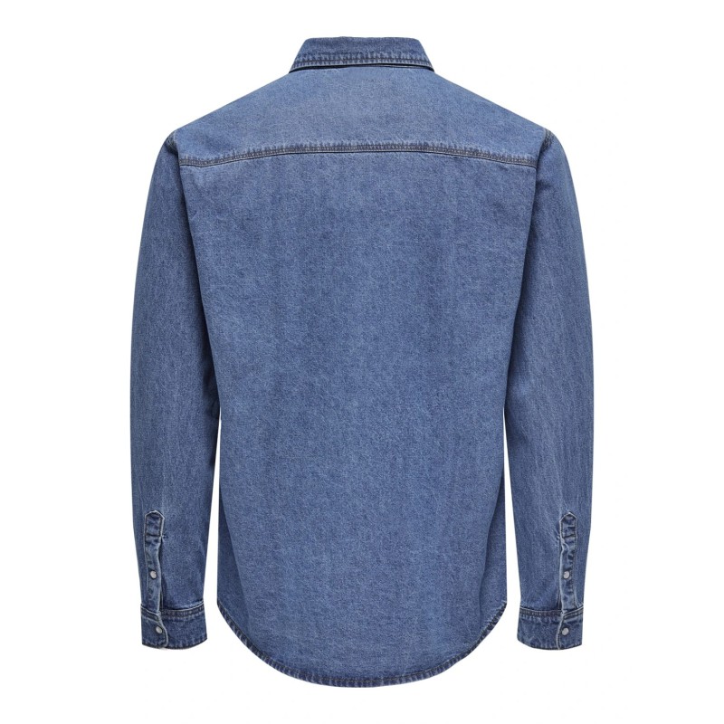 ONLY & SONS Bane Denim Skjorte - Medium Blue Denim