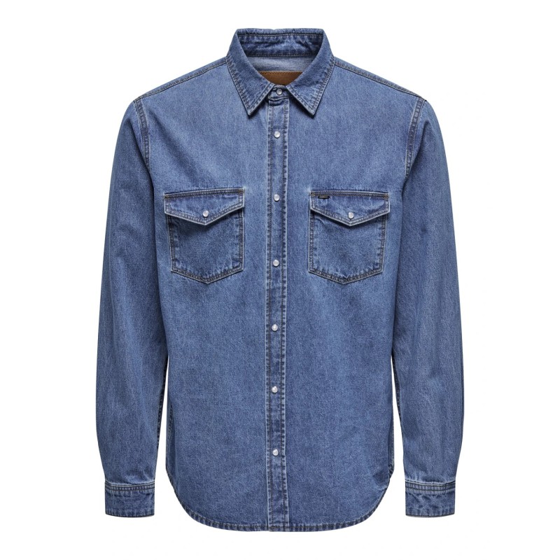 ONLY & SONS Bane Denim Skjorte - Medium Blue Denim