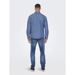 ONLY & SONS Bane Denim Skjorte - Medium Blue Denim