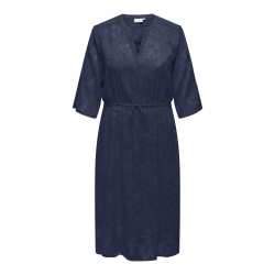 ONLY CARMAKOMA Dellavine 3/4 Shirt Kjole Vævet - Naval Academy