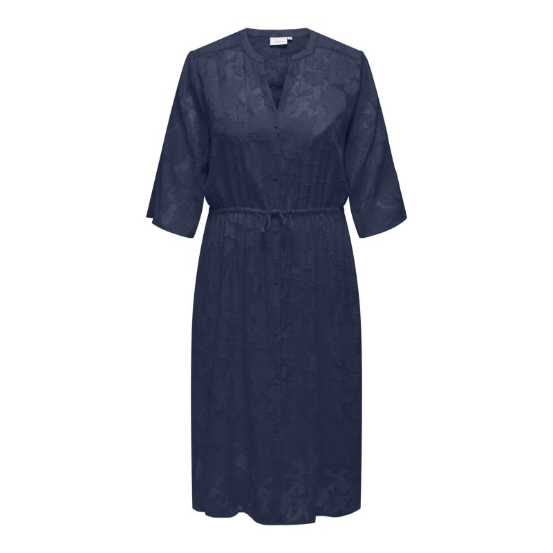 ONLY CARMAKOMA Dellavine 3/4 Shirt Kjole Vævet - Naval Academy