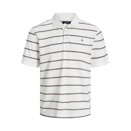 JACK & JONES Jprbluwin Polo Kortærmet Stripe - Cloud Dancer