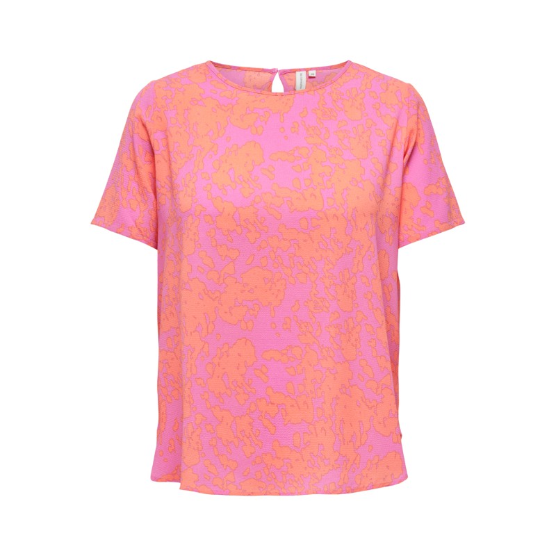 ONLY CARMAKOMA Lux Life Kortærmet Top - Strawberry Moon