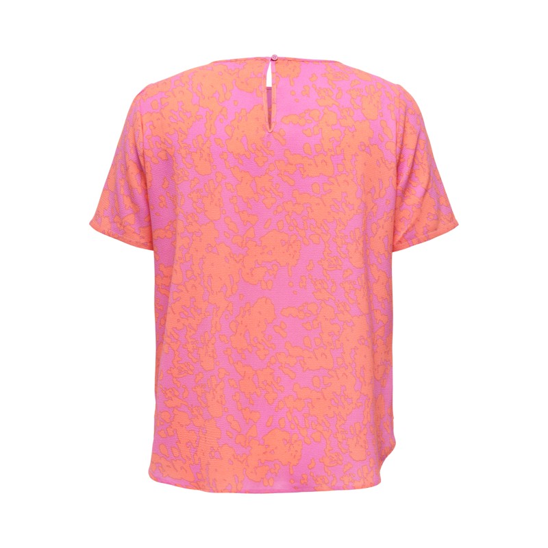 ONLY CARMAKOMA Lux Life Kortærmet Top - Strawberry Moon