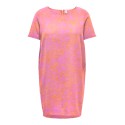 ONLY CARMAKOMA Lux Life Kortærmet Tunic Kjole - Strawberry Moon