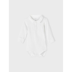NAME IT Holger Langærmet Polo Body - Bright Hvid