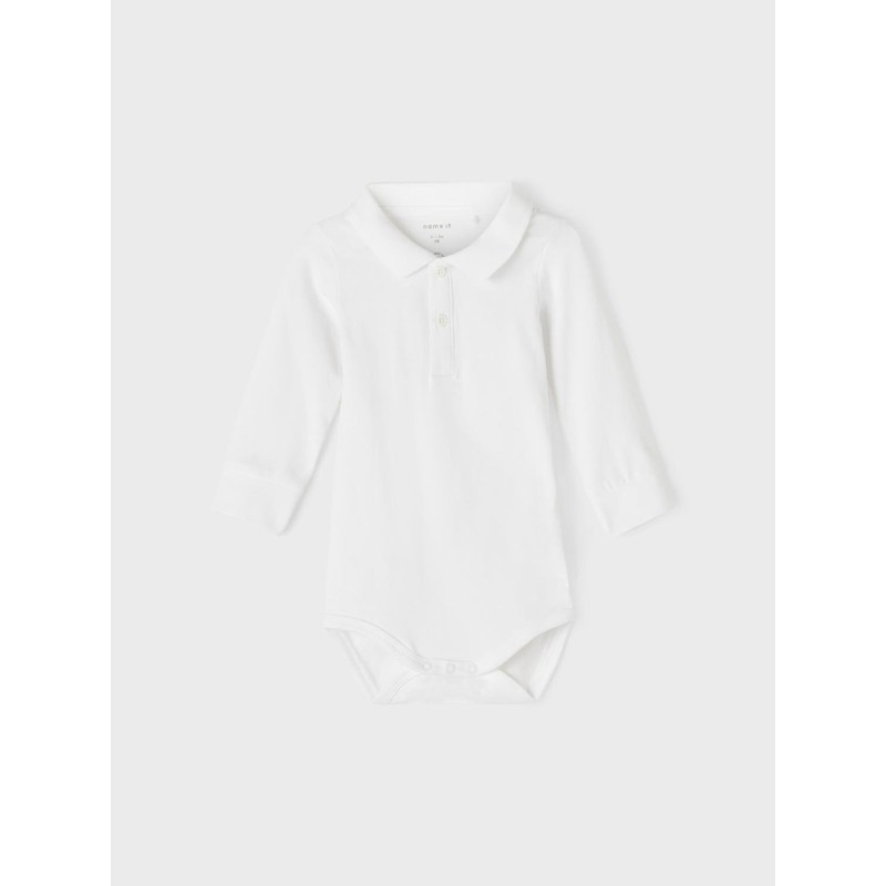 NAME IT Holger Langærmet Polo Body - Bright Hvid
