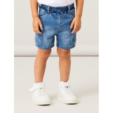 NAME IT MINI Ben Baggy Denim Shorts - Medium Blue Denim