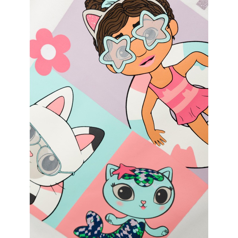 NAME IT Mini Gabby Cats Top Med Flæseærmer - Jet Stream