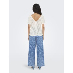 ONLY Becca Life Kortærmet V-Neck Top Cc Knt - Cloud Dancer