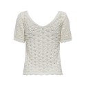 ONLY Becca S/S V-Hals Strik Top - Cloud Dancer