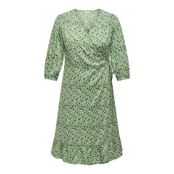 ONLY CARMAKOMA Livia 3/4 Wrap Midi Kjole Vævet - Willow Bough