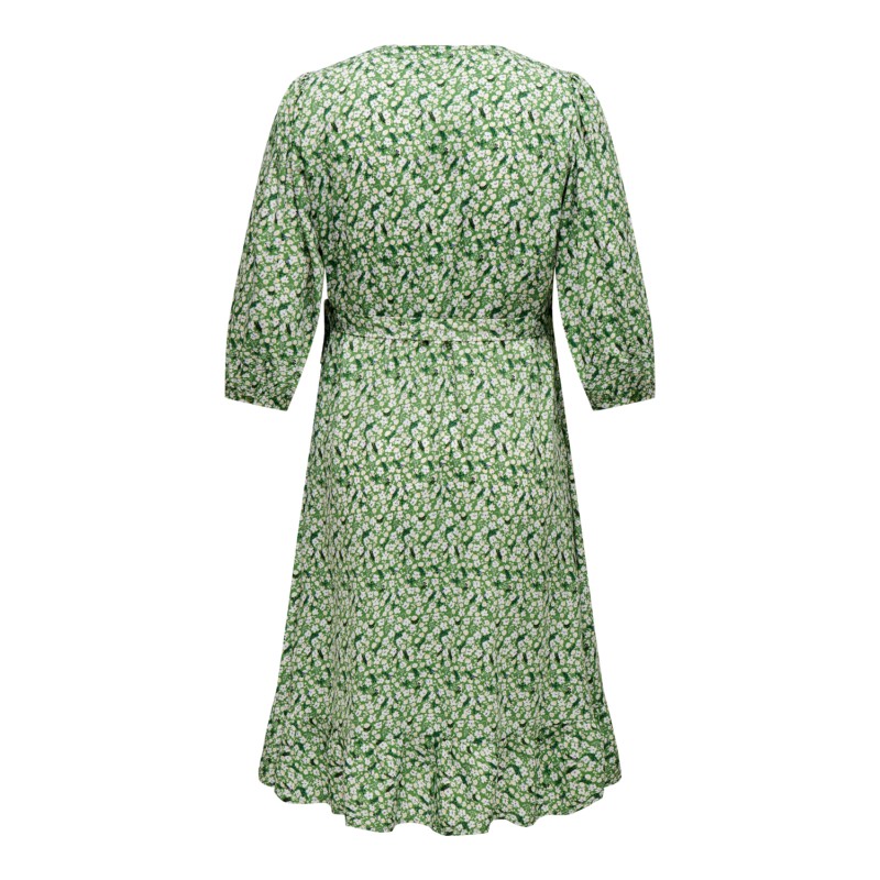 ONLY CARMAKOMA Livia 3/4 Wrap Midi Kjole Vævet - Willow Bough