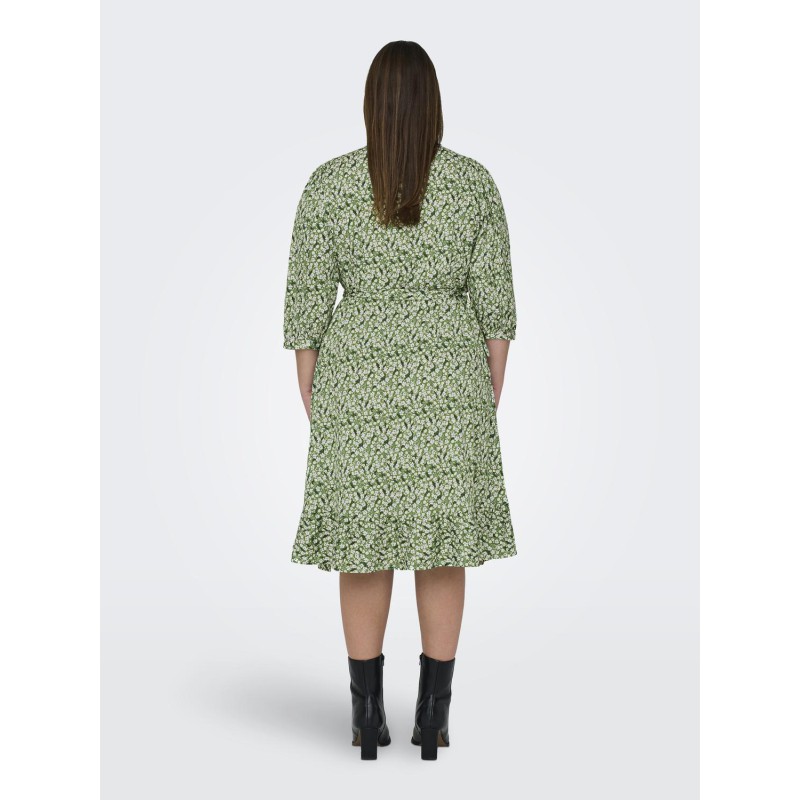 ONLY CARMAKOMA Livia 3/4 Slå-Om Midi Kjole - Willow Bough