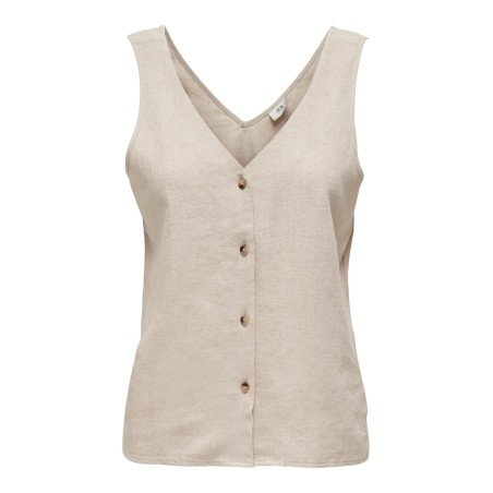 JDY Say S/L Hør Top - Oatmeal