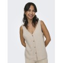 JDY Say S/L Hør Top - Oatmeal