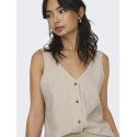 JDY Say S/L Hør Top - Oatmeal