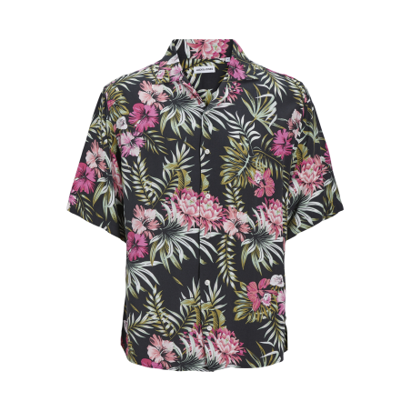 JACK & JONES Ejeff Aop Resort Shirt Kortærmet Sn Pls - Pink Nectar
