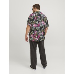 JACK & JONES Ejeff Aop Resort Shirt Kortærmet Sn Pls - Pink Nectar
