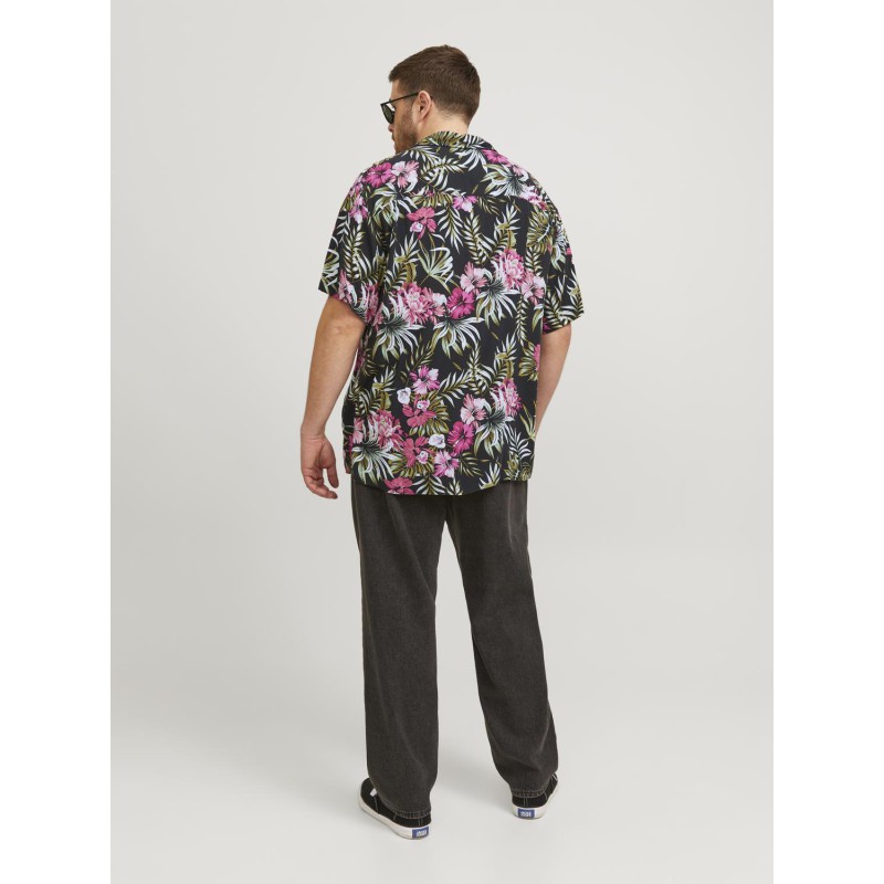 JACK & JONES Ejeff Aop Resort Shirt Kortærmet Sn Pls - Pink Nectar