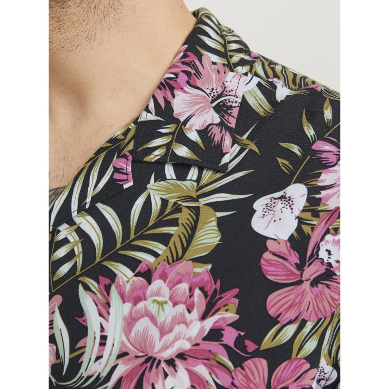 JACK & JONES Ejeff Aop Resort Shirt Kortærmet Sn Pls - Pink Nectar