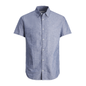 JACK & JONES Elinen Blend Shirt Kortærmet Sn Pls - Faded Denim