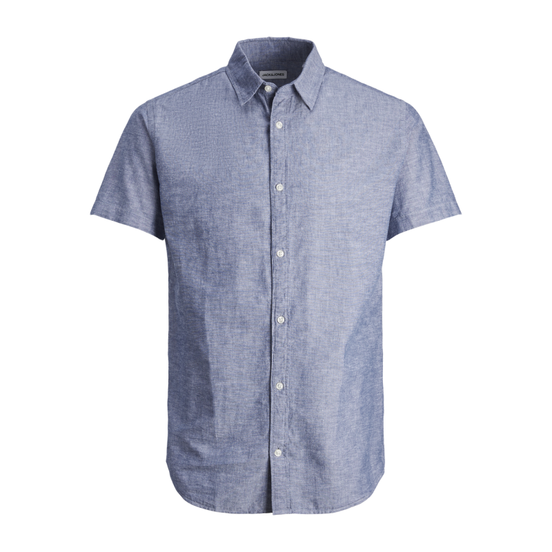 JACK & JONES Elinen Blend Shirt Kortærmet Sn Pls - Faded Denim