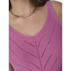 ONLY CARMAKOMA Roselia Struktur V-hals Strik Top - Strawberry Moon