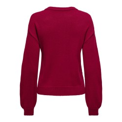 ONLY Xmas Langærmet Balloon O-Neck Box Knt - Chili Pepper