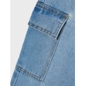 NAME IT Nkfrose Højtaljede Brede Cargo Jeans 6190-Bs - Light Blue Denim