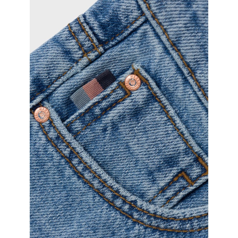 NAME IT Nkfrose Højtaljede Straight Jeans 9222-Be - Medium Blue Denim