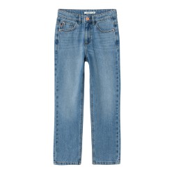NAME IT Kids Rose HW Straight Jeans - Medium Blue Denim