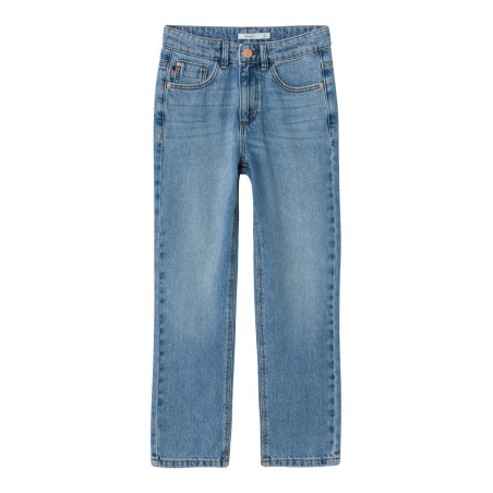 NAME IT Kids Rose HW Straight Jeans - Medium Blue Denim