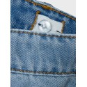 NAME IT Kids Rose Højtaljet Brede Cargo Jeans - Light Blue Denim