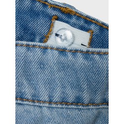 NAME IT Kids Rose Højtaljet Brede Cargo Jeans - Light Blue Denim