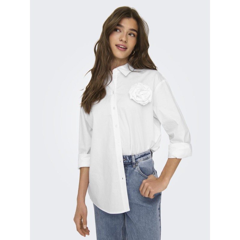 ONLY Mille Ria Langærmet Loose Shirt Vævet - Cloud Dancer