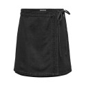 ONLY Villa Wrap Tie Skirt Denim Gua - Washed Sort