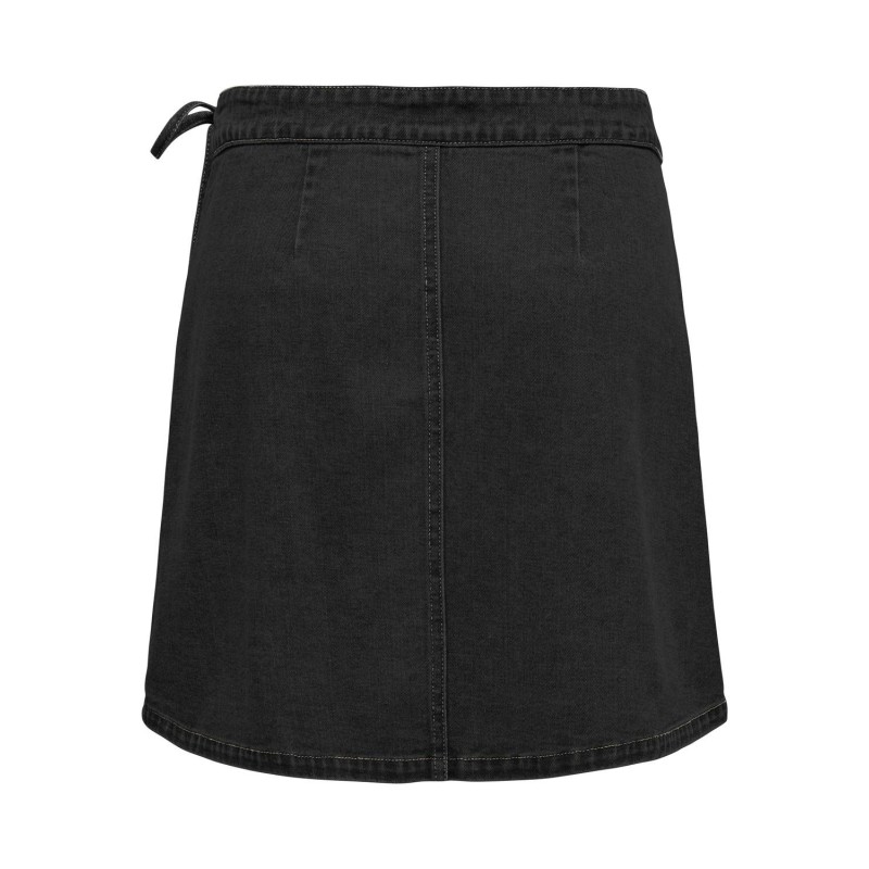 ONLY Villa Wrap Tie Skirt Denim Gua - Washed Sort