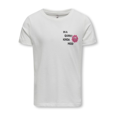 KIDS ONLY Lana S/S O-Neck Top Box Jrs - Cloud Dancer