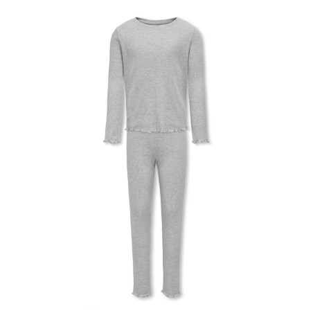 KIDS ONLY Munte Loungewear Langærmet Bukser Set Jrs - Light Grey Melange