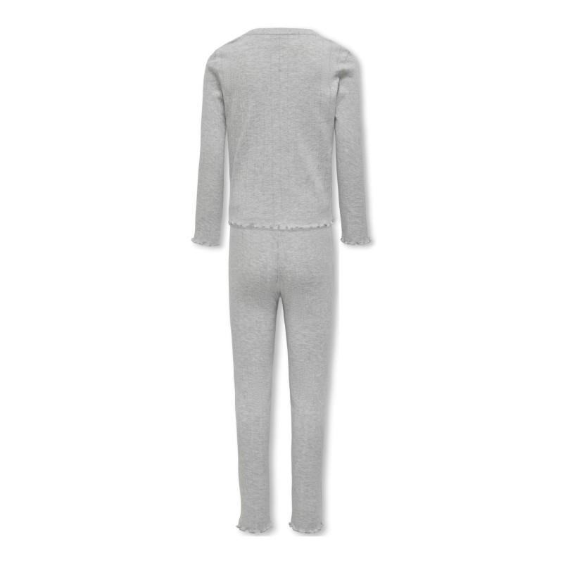 KIDS ONLY Munte Loungewear Langærmet Bukser Set Jrs - Light Grey Melange