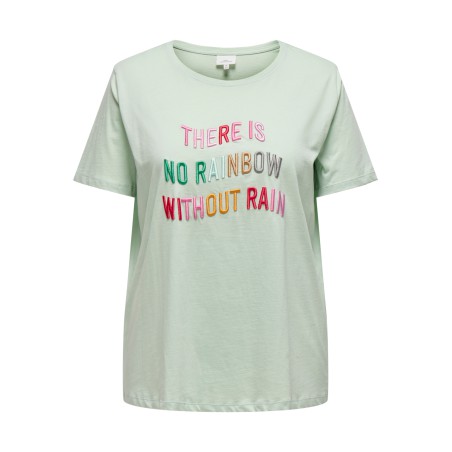 ONLY CARMAKOMA Telly Life Kortærmet Boxy Tee Jrs - Subtle Green